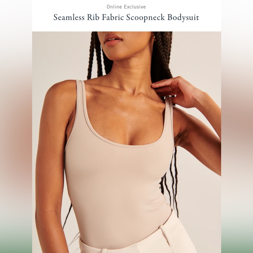 Seamless Rib Fabric Scoopneck Bodysuit, Abercrombie, Size XS, Never Worn